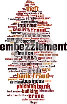 Embezzlement word cloud