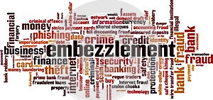 Embezzlement word cloud photo