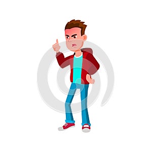 embittered boy anger shouting on friend cartoon vector