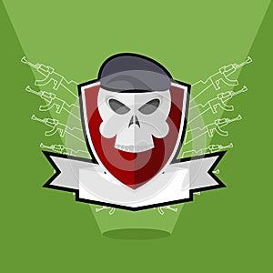 Emblem Army. Skull on shield