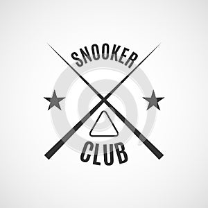 Emblem billiard club, vector illustration.