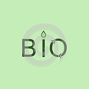 Emblem of BIO, organic, natural green logo icon