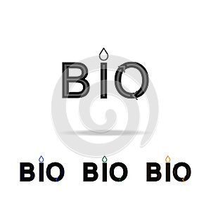 Emblem of BIO, organic, natural green logo icons. Element of ecology for mobile concept and web apps. Thin line icon for website