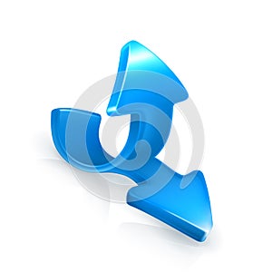 Emblem of blue arrows