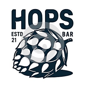 Emblem of brewery hop for craft beer bar and pub