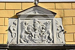 Emblem of the Brotherhood of blackheads in Tallinn. Estonia