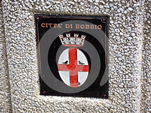 The emblem of the city of Bobbio photo