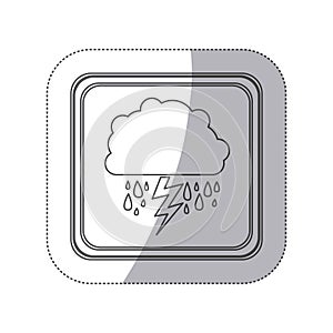 emblem cloud rainning and ray icon