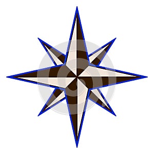 The emblem of the compass rose. Vector illustration.