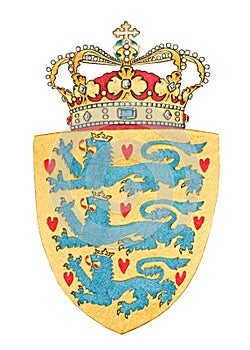 Emblem of Danemark isolated on white