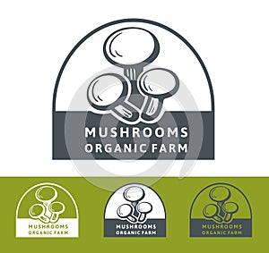 Emblem design mushroom organic farm