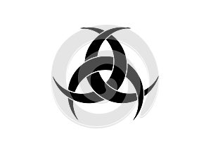 The Emblem Of Diane De Poitiers, Three Interlaced Crescents moon. Religion symbol, Odin icon. Celtic sacred flower Wiccan sign