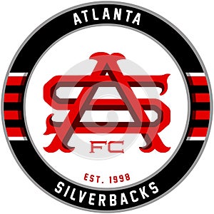 The emblem of the football club `Atlanta Silverbacks.` USA.