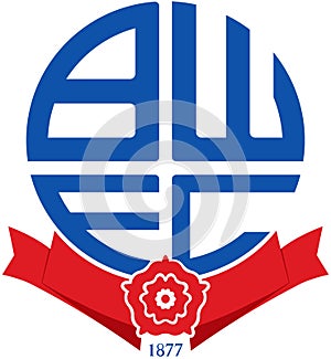 The emblem of the football club `Bolton Wanderers FC`. England