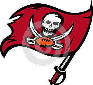 The emblem of the football club `Tampa Bay Buccaneers`. USA.
