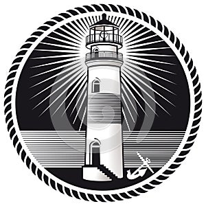 Lighthouse emblem photo