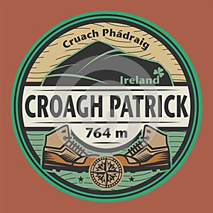 Emblem with the name of Croagh Patrick, Ireland