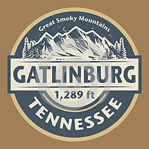 Emblem with the name of Gatlinburg, Tennessee