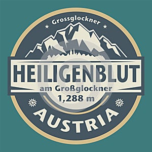 Emblem with the name of Heiligenblut am Grosglockner, Austria