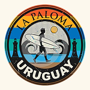 Emblem with the name of La Paloma, Uruguay