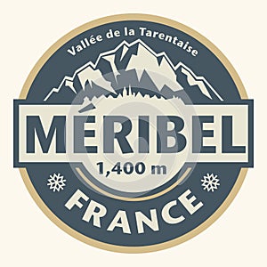 Emblem with the name of Meribel, France