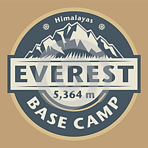 Emblem with the name of Mount Everest, Base Camp