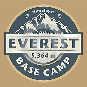 Emblem with the name of Mount Everest, Base Camp photo