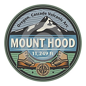 Emblem with the name of Mount Hood, Oregon