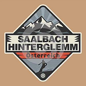 Emblem with the name of Saalbach-Hinterglemm, Austria