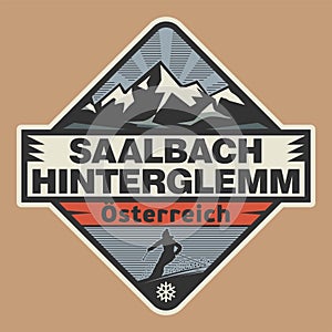 Emblem with the name of Saalbach-Hinterglemm, Austria photo