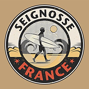 Emblem with the name of Seignosse, France