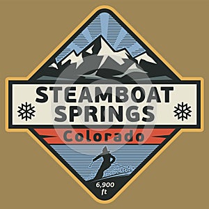 Emblem with the name of Steamboat Springs, Colorado