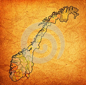 ÃËstfold region on administration map of norway