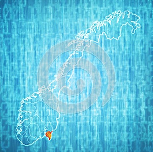 ÃËstfold region on administration map of norway