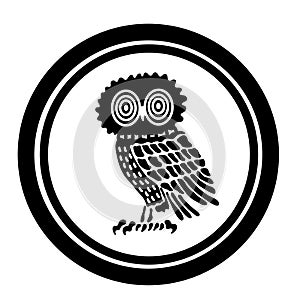 Emblem with an owl