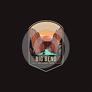 Emblem patch logo illustration of Big Bend National Park