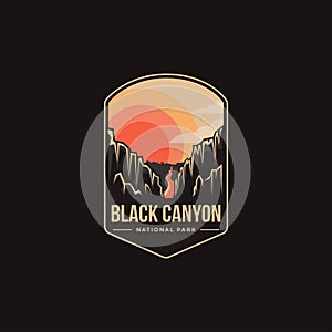 Emblem patch logo illustration of Black Canyon National Park