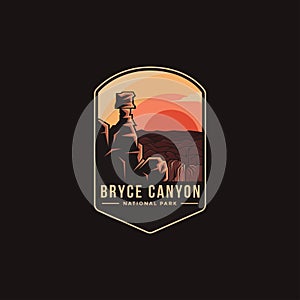 Emblem patch logo illustration of Bryce Canyon National Park