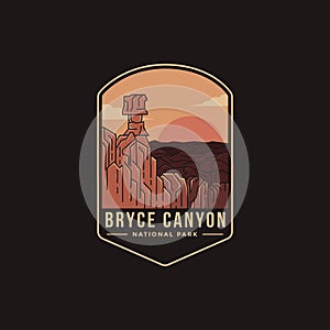 Emblem patch logo illustration of Bryce Canyon National Park