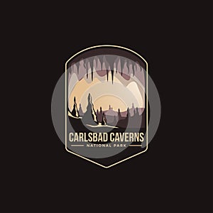 Emblem patch logo illustration of Carlsbad Caverns National Park