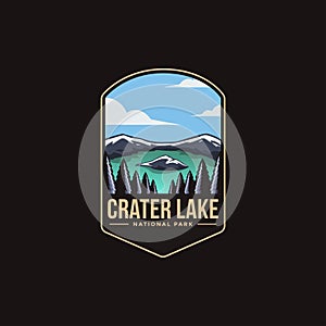 Emblem patch logo illustration of Crater Lake National Park