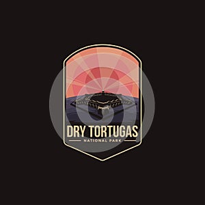 Emblem patch logo illustration of Dry Tortugas National Park vector photo
