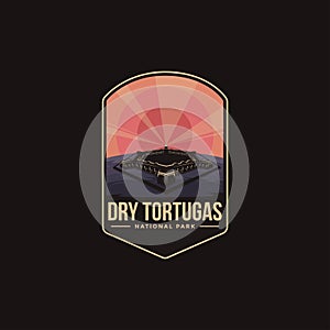 Emblem patch logo illustration of Dry Tortugas National Park vector