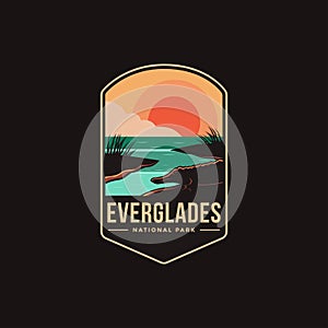 Emblem patch logo illustration of Everglades National Park