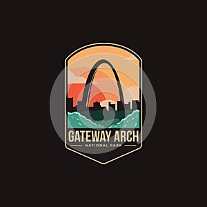 Emblem patch logo illustration of Gateway Arch National Park photo