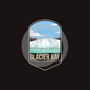 Emblem patch logo illustration of Glacier Bay National Park and Preserve National Park