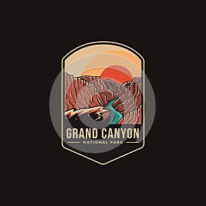 Emblem patch logo illustration of Grand Canyon National Park