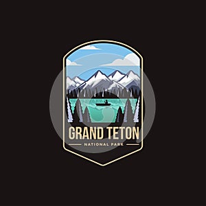 Emblem patch logo illustration of Grand Teton National Park photo