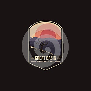 Emblem patch logo illustration of Great Basin National Park