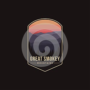 Emblem patch logo illustration of Great Smokey Mountains National Park photo